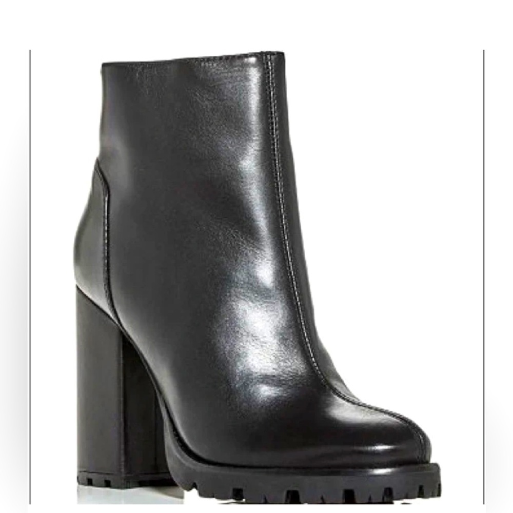 Schutz / Nandy black chunky traction Platform heeled Bootie ankle boots 6.5